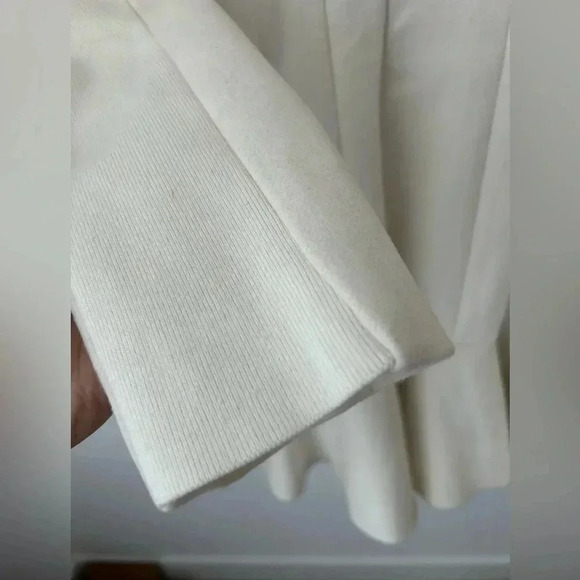 BCBG Maxazria wool Ivory Talia Pea Coat peplum Size XS - Picture 9 of 14